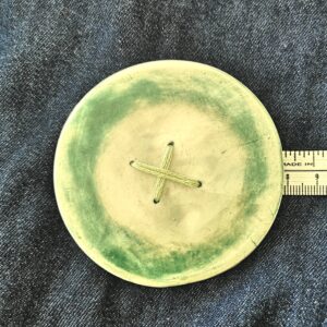 Big Button Brooch - Green with Green