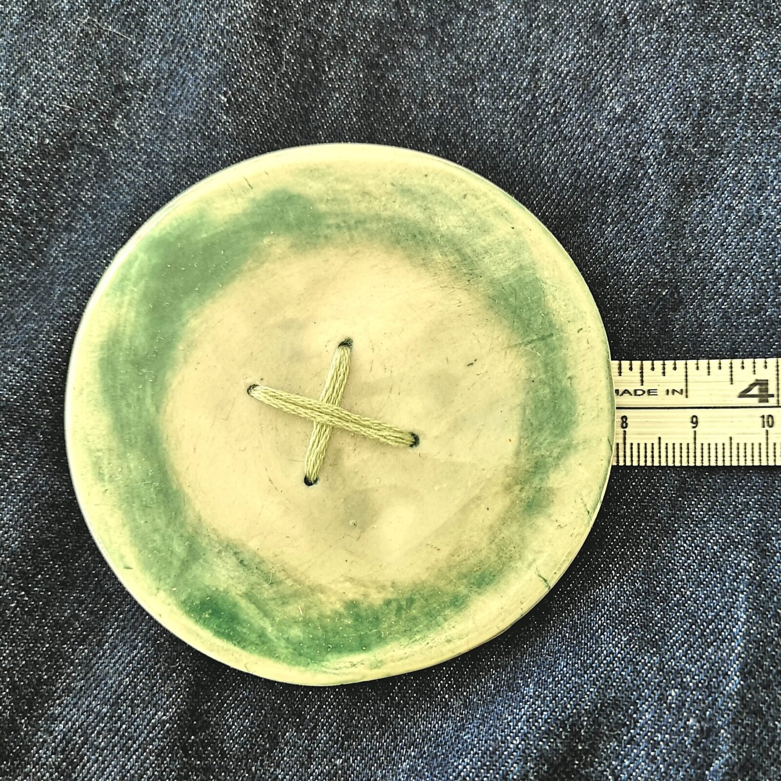 Big Green Button Brooch