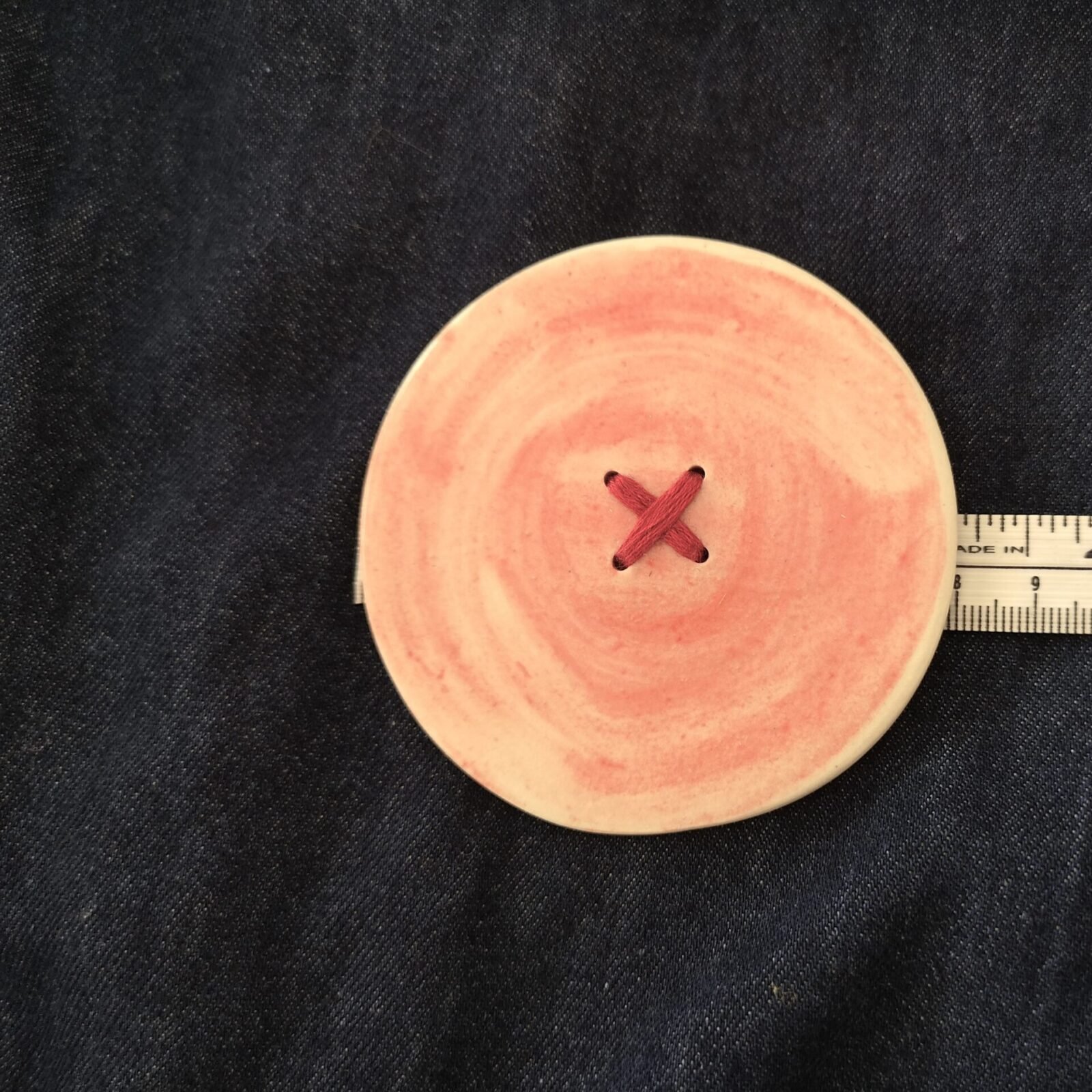 Big Red Button Brooch