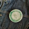 big green handmade button brooch
