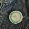 big green handmade button brooch